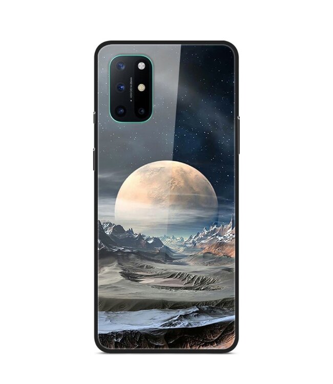 Landschap en Maan Hybrid Hoesje voor de OnePlus 8T