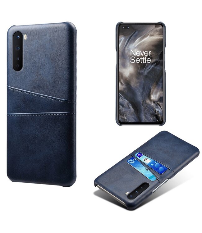 Ksq KSQ Donkerblauw Pasjeshouder Faux Lederen Hoesje voor de OnePlus Nord