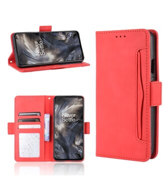 Rood Portemonnee Bookcase Hoesje OnePlus Nord