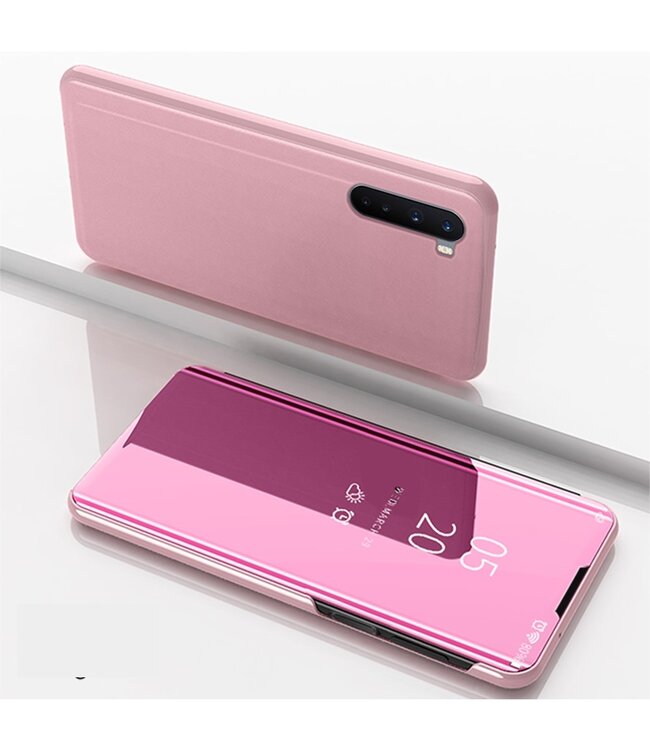 Roze Spiegel Bookcase Hoesje voor de OnePlus Nord