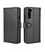 Zwart Split Lederen Bookcase Hoesje voor de OnePlus Nord