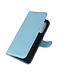 Lichtblauw Litchee Bookcase Hoesje voor de OnePlus Nord