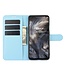 Lichtblauw Litchee Bookcase Hoesje voor de OnePlus Nord
