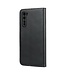 Zwart Genuine Lederen Bookcase Hoesje voor de OnePlus Nord