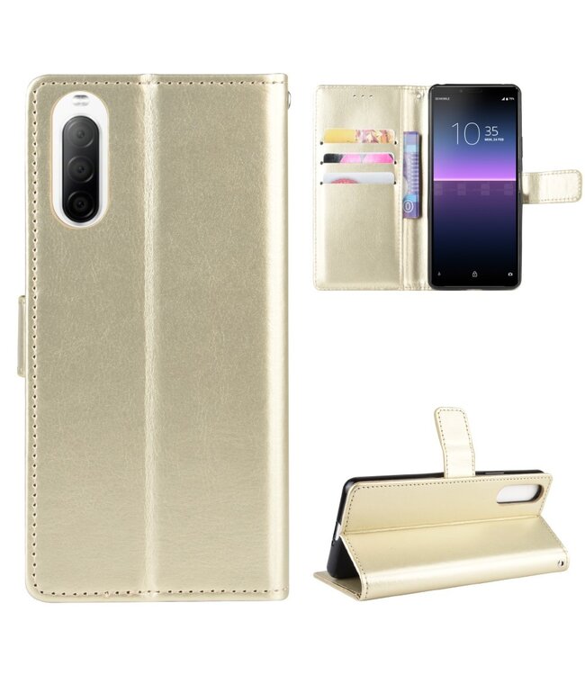 Goud Bookcase Hoesje voor de Sony Xperia 10 II