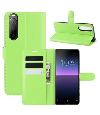 Groen Litchee Bookcase Hoesje Sony Xperia 10 II