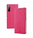 Vili DMX Vili DMX Fuchsia Cross Textuur Bookcase Hoesje voor de Sony Xperia 10 II