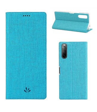 Turquoise Cross Textuur Bookcase Hoesje Sony Xperia 10 II