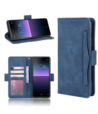 Blauw Wallet Stand Bookcase Hoesje Sony Xperia 10 II