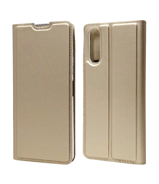 Goud Pasjeshouder Bookcase Hoesje voor de Sony Xperia 10 II