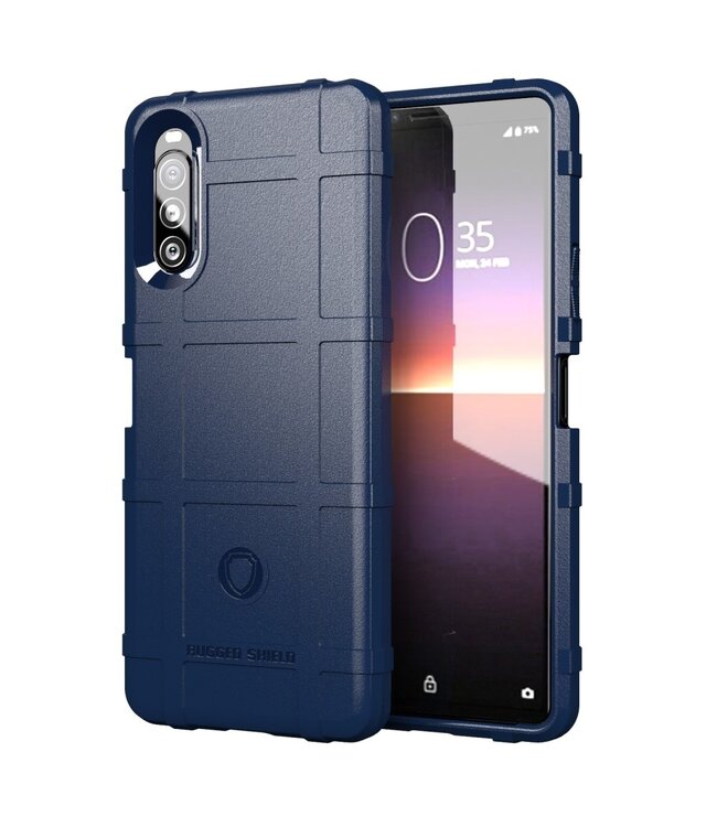 Blauw Vierkanten TPU Hoesje voor de Sony Xperia 10 II