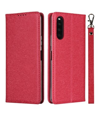 Rood Bandje Bookcase Hoesje Sony Xperia 10 II