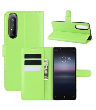 Groen Litchee Bookcase Hoesje Sony Xperia 1 II