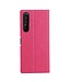 Vili DMX Vili DMX Fuchsia Cross Textuur Bookcase Hoesje voor de Sony Xperia 1 II