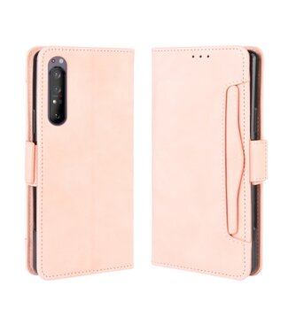 Roze Pasjeshouder Bookcase Hoesje Sony Xperia 1 II