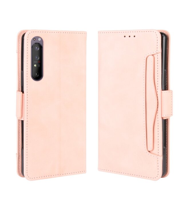 Roze Pasjeshouder Bookcase Hoesje voor de Sony Xperia 1 II