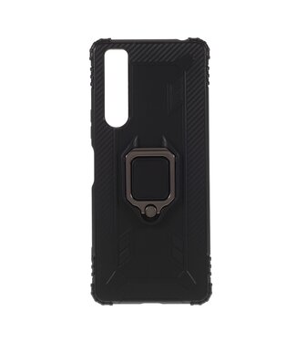 Zwart Ring Kickstand TPU Hoesje Sony Xperia 1 II