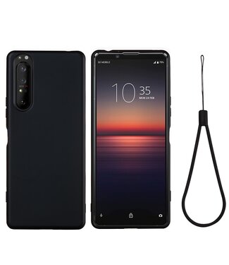 Zwart Siliconen Hoesje Sony Xperia 1 II