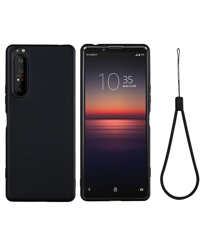 Zwart Siliconen Hoesje voor de Sony Xperia 1 II