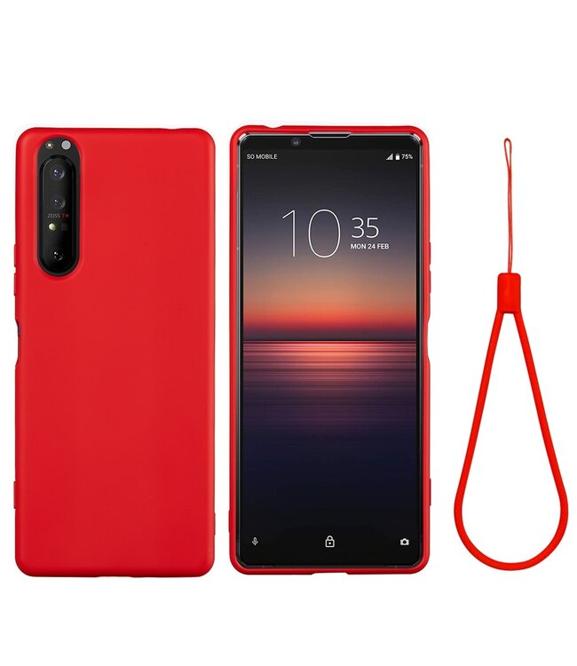 Rood Siliconen Hoesje voor de Sony Xperia 1 II