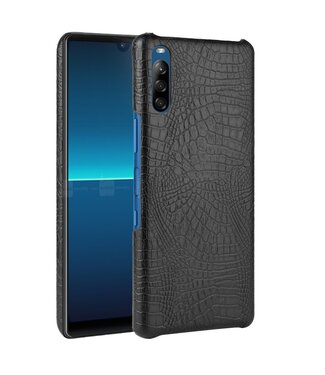 Zwart Krokodillen Faux Lederen Hoesje Sony Xperia L4