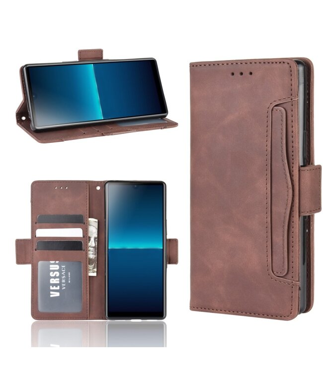 Bruin Wallet Stand Bookcase Hoesje voor de Sony Xperia L4