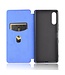 Blauw Carbon Bookcase Hoesje voor de Sony Xperia L4