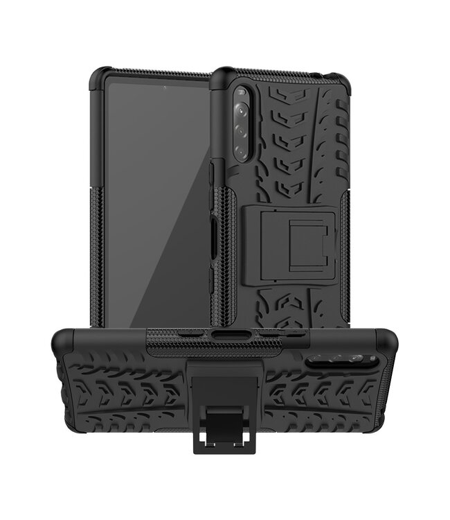 Zwart Banden Profiel Hybrid Hoesje voor de Sony Xperia L4