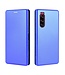 Blauw Carbon Bookcase Hoesje voor de Sony Xperia 5 II