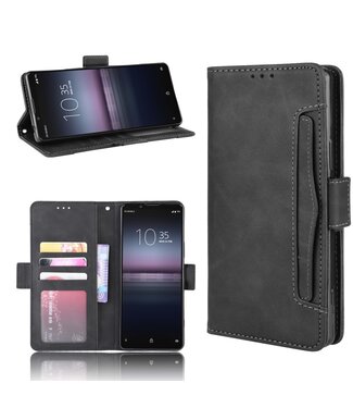 Zwart Multi-Slot Bookcase Hoesje Sony Xperia 5 II