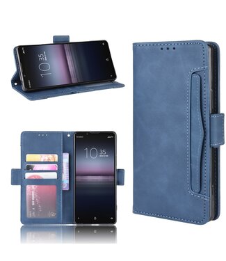 Ksq Blauw Multi-Slot Bookcase Hoesje Sony Xperia 5 II