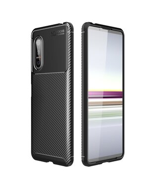 Zwart Carbon TPU Hoesje Sony Xperia 5 II