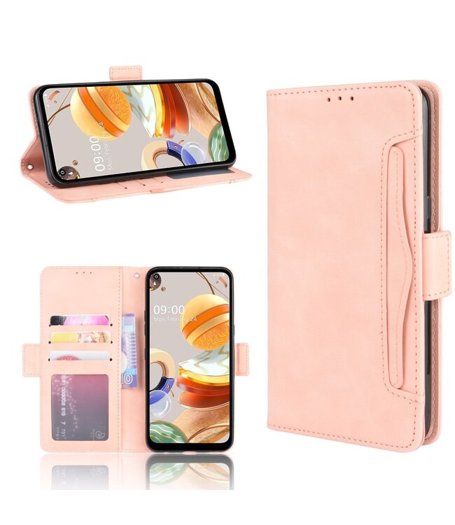 Roze Pasjeshouder Bookcase Hoesje voor de LG K61