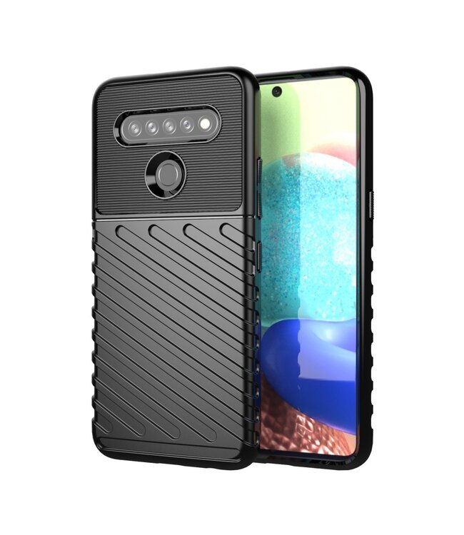 Zwart Twill Textuur TPU Hoesje voor de LG K61