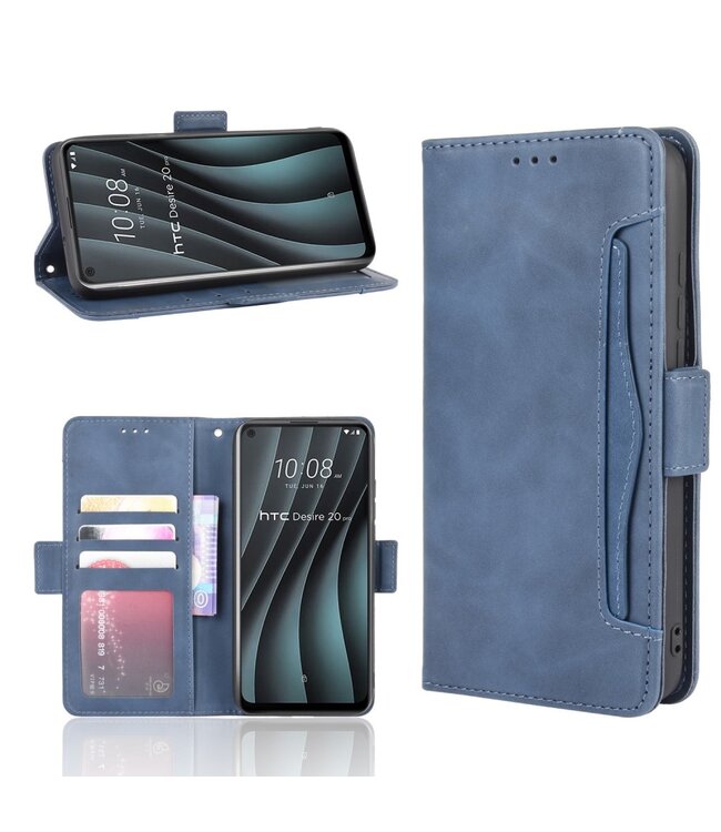 Blauw Wallet Bookcase Hoesje voor de HTC Desire 20 Pro