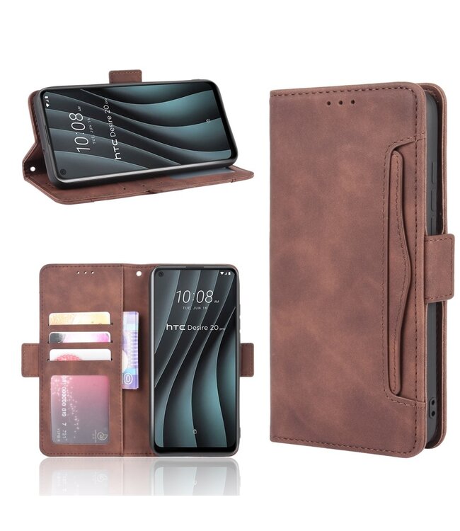 Bruin Wallet Bookcase Hoesje voor de HTC Desire 20 Pro