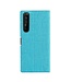 Vili DMX Turquoise Cross Textuur Bookcase Hoesje voor de Sony Xperia 1 II