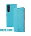 Vili DMX Turquoise Cross Textuur Bookcase Hoesje voor de Sony Xperia 1 II