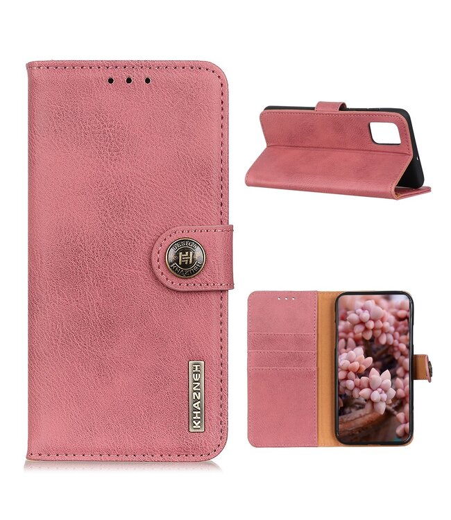 Khazneh Khazneh Roze Wallet Stand Bookcase Hoesje voor de OnePlus 8T