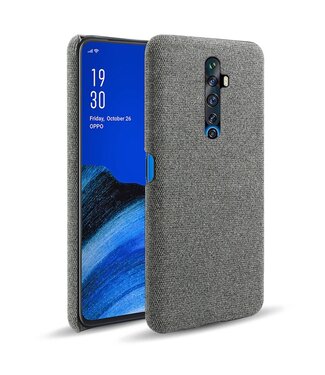 Grijs Stoffen Hardcase Hoesje Oppo Reno2 Z