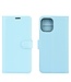 Lichtblauw Litchee Bookcase Hoesje voor de iPhone 12 mini