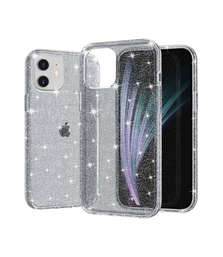 Grijs Glitter Hybrid Hoesje iPhone 12 mini