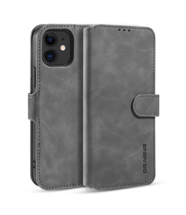 DG.Ming Grijs Wallet Bookcase Hoesje voor de iPhone 12 mini