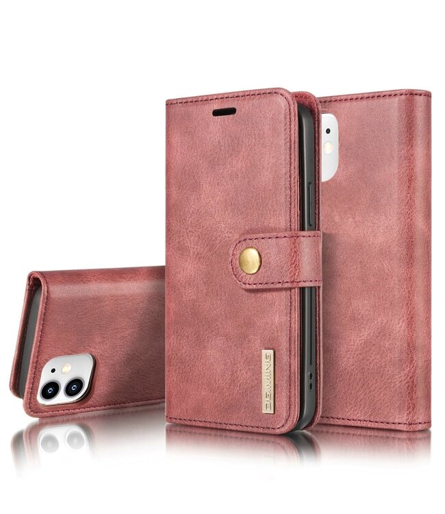 DG.Ming Rood 2-in-1 Bookcase Hoesje voor de iPhone 12 mini