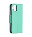 Turquoise Litchee Bookcase Hoesje voor de iPhone 12 mini