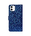 Blauw Glitter Bookcase Hoesje voor de iPhone 12 mini