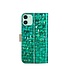 Groen Bling Bling Bookcase Hoesje voor de iPhone 12 mini