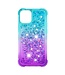 Cyaan / Paars Gradient Glitter TPU Hoesje voor de iPhone 12 mini
