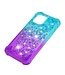 Cyaan / Paars Gradient Glitter TPU Hoesje voor de iPhone 12 mini