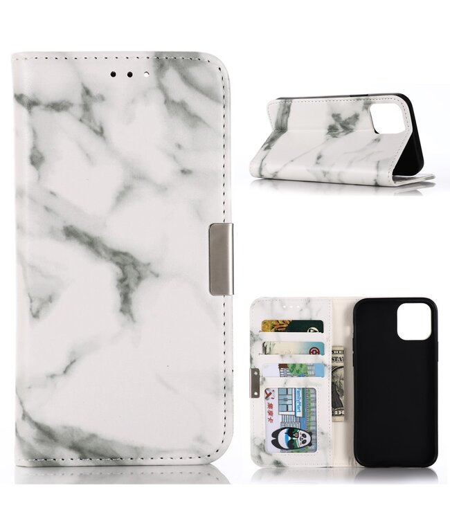 Wit Marmer Design Bookcase Hoesje voor de iPhone 12 mini